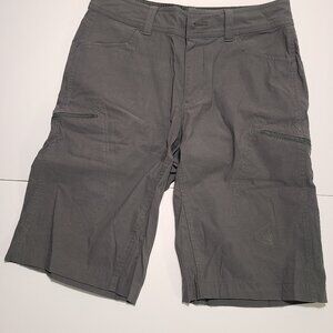Vintage Eddie Bauer First Ascent Nylon Shorts 30x12 with embroidered logo. Gray.